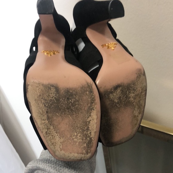 Prada strappy black open toe heeled sandals size 8.5 - Picture 8 of 14